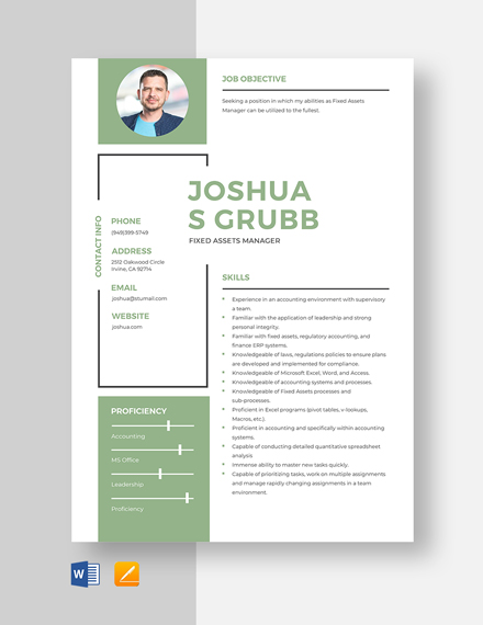 Fixed Income Portfolio Manager Resume/CV Template - Word | Apple Pages