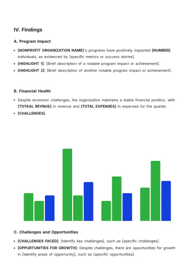 Free Nonprofit Quarterly Report Template to Edit Online
