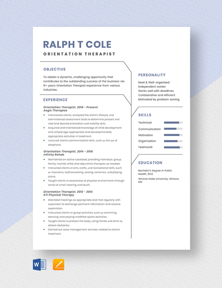 FREE Therapist Resume Template - Download in Word, Apple Pages ...