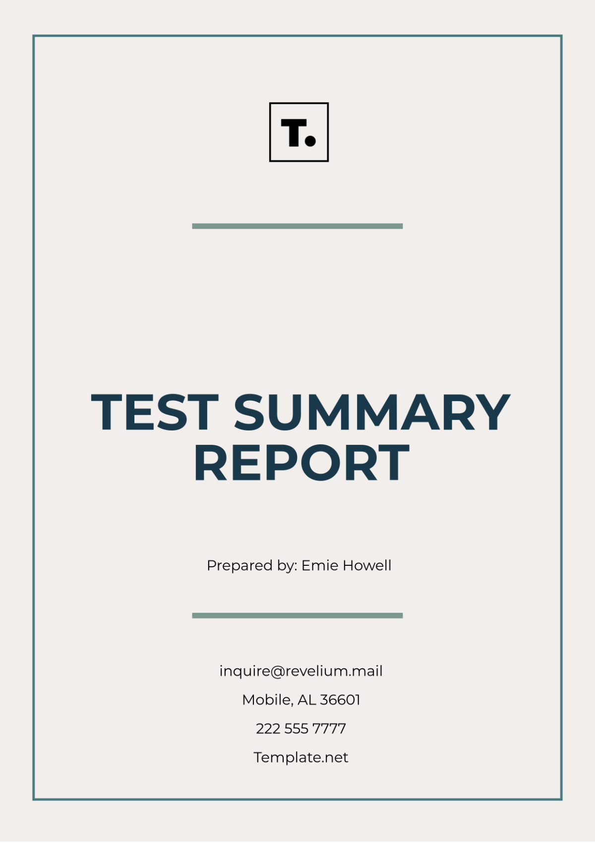 Test Summary Report Template - Edit Online & Download