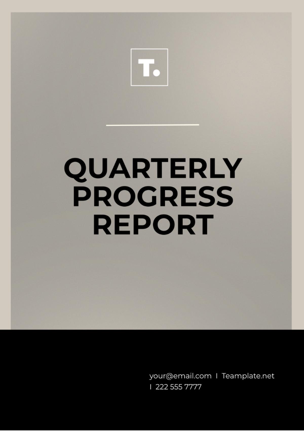 Quarterly Progress Report Template