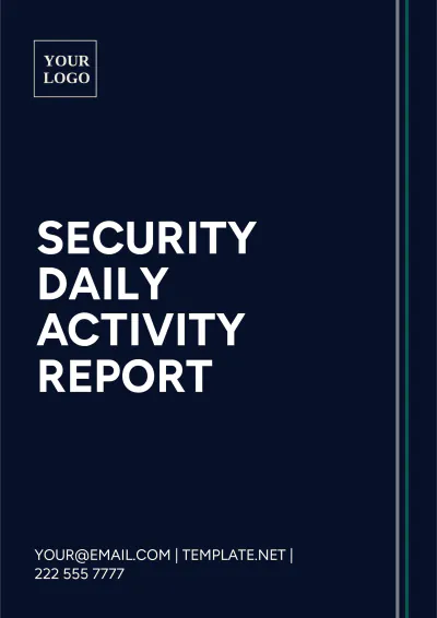 Free Security Daily Activity Report Template to Edit Online