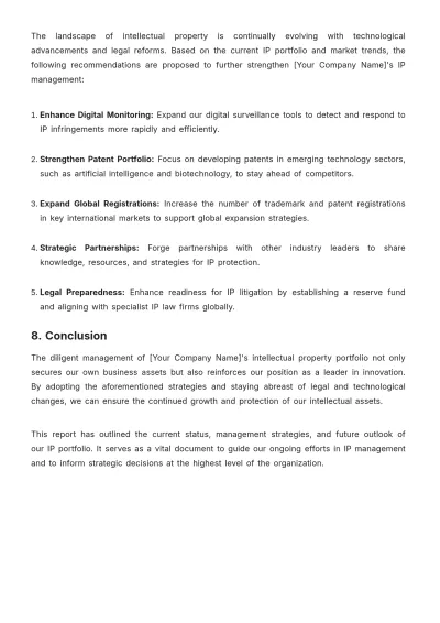 Free Law Firm Intellectual Property Report Template to Edit Online