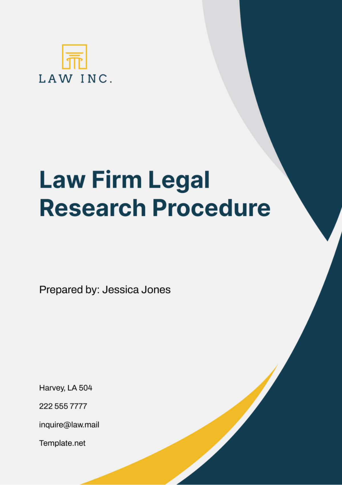 Law Firm Legal Research Procedure Template - Edit Online & Download