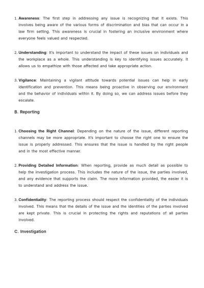 Free Law Firm Diversity and Inclusion Procedure Template to Edit Online