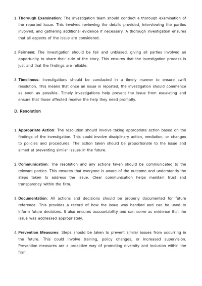 Free Law Firm Diversity and Inclusion Procedure Template to Edit Online