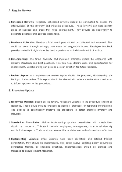 Free Law Firm Diversity and Inclusion Procedure Template to Edit Online