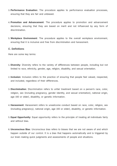 Free Law Firm Diversity and Inclusion Procedure Template to Edit Online