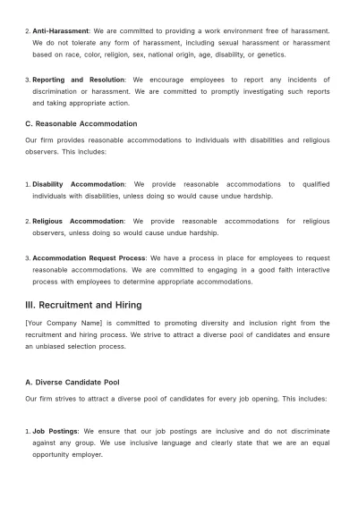 Free Law Firm Diversity and Inclusion Procedure Template to Edit Online
