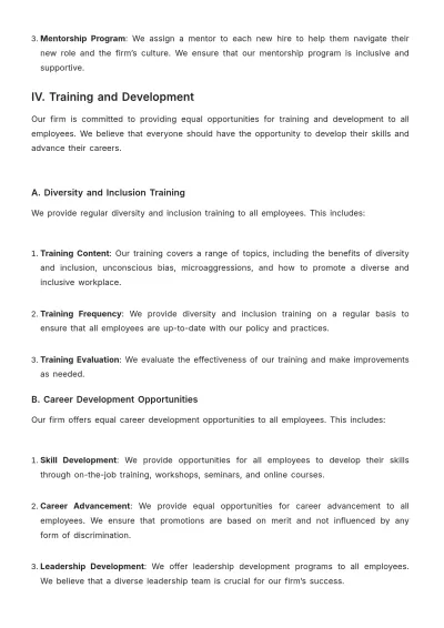 Free Law Firm Diversity and Inclusion Procedure Template to Edit Online