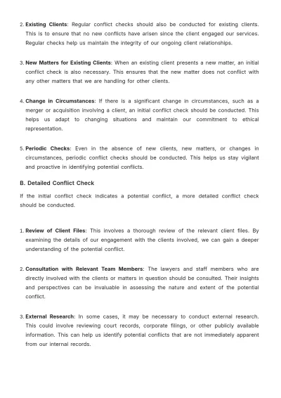 Free Law Firm Conflict Check Procedure Template to Edit Online