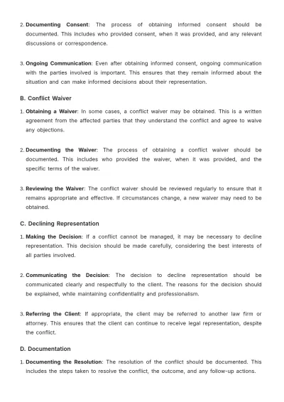 Free Law Firm Conflict Check Procedure Template to Edit Online