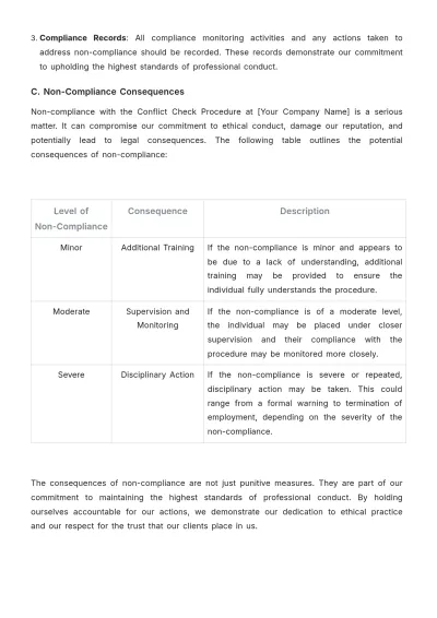 Free Law Firm Conflict Check Procedure Template to Edit Online