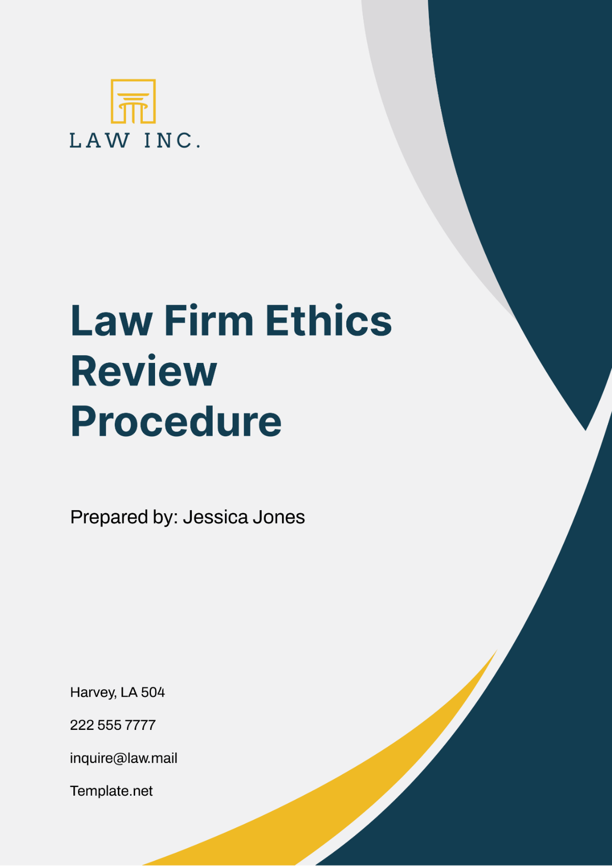 Law Firm Ethics Review Procedure Template - Edit Online & Download