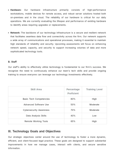 Free Law Firm Technology Strategy Template to Edit Online