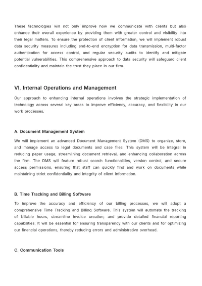 Free Law Firm Technology Strategy Template to Edit Online
