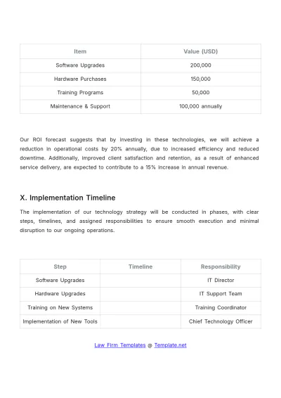 Free Law Firm Technology Strategy Template to Edit Online