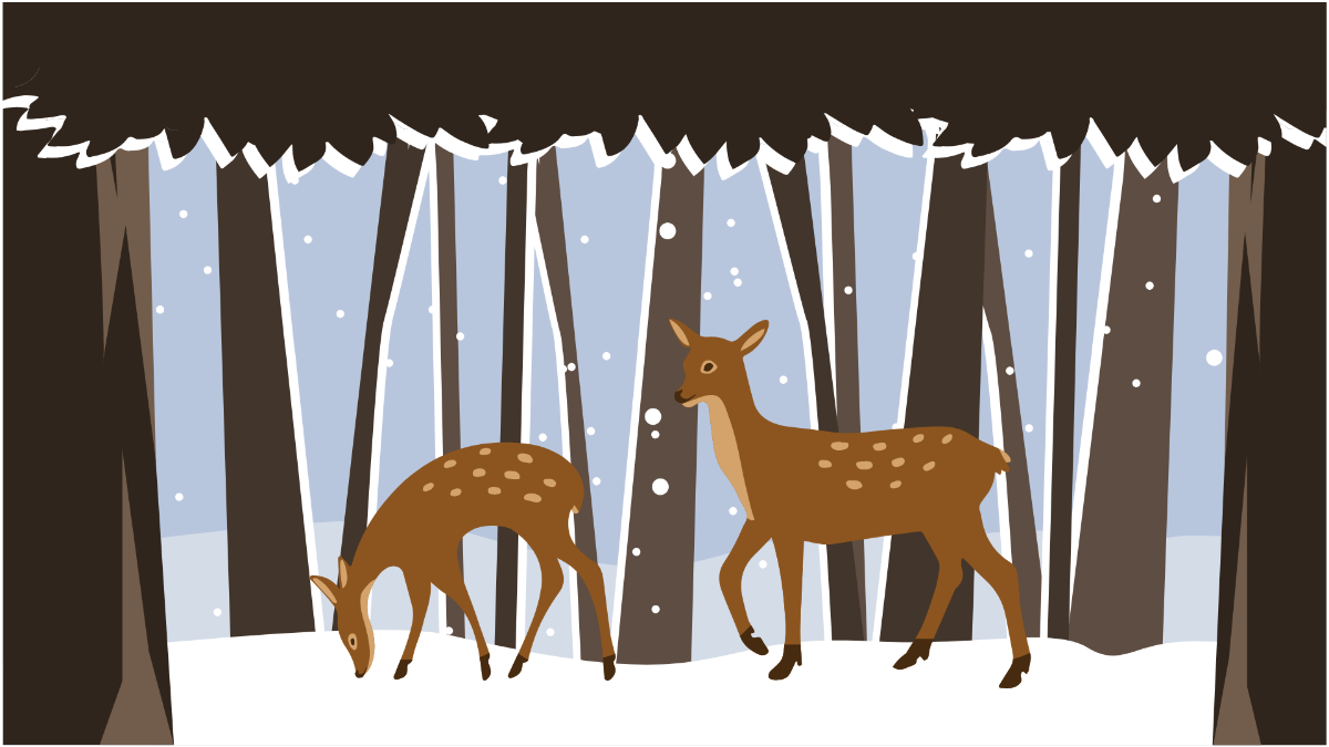 Free Winter Deer Background