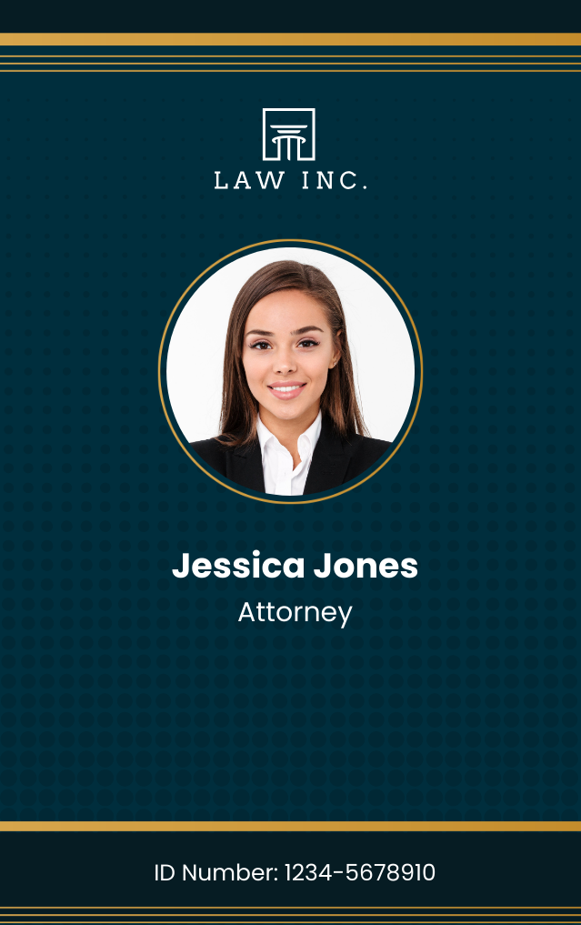 Law Firm Attorney ID Card Template