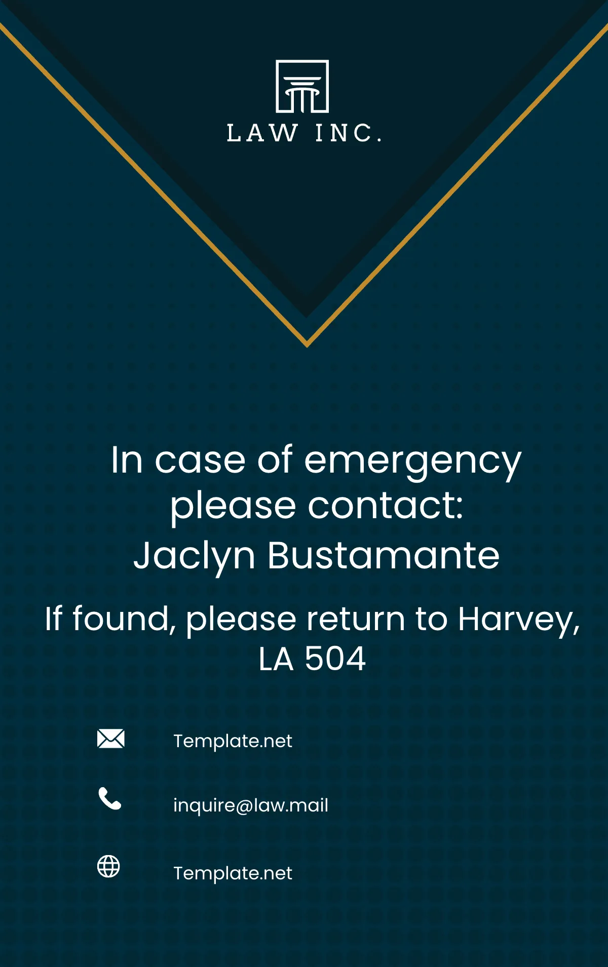 Free Law Firm Partner ID Card Template to Edit Online