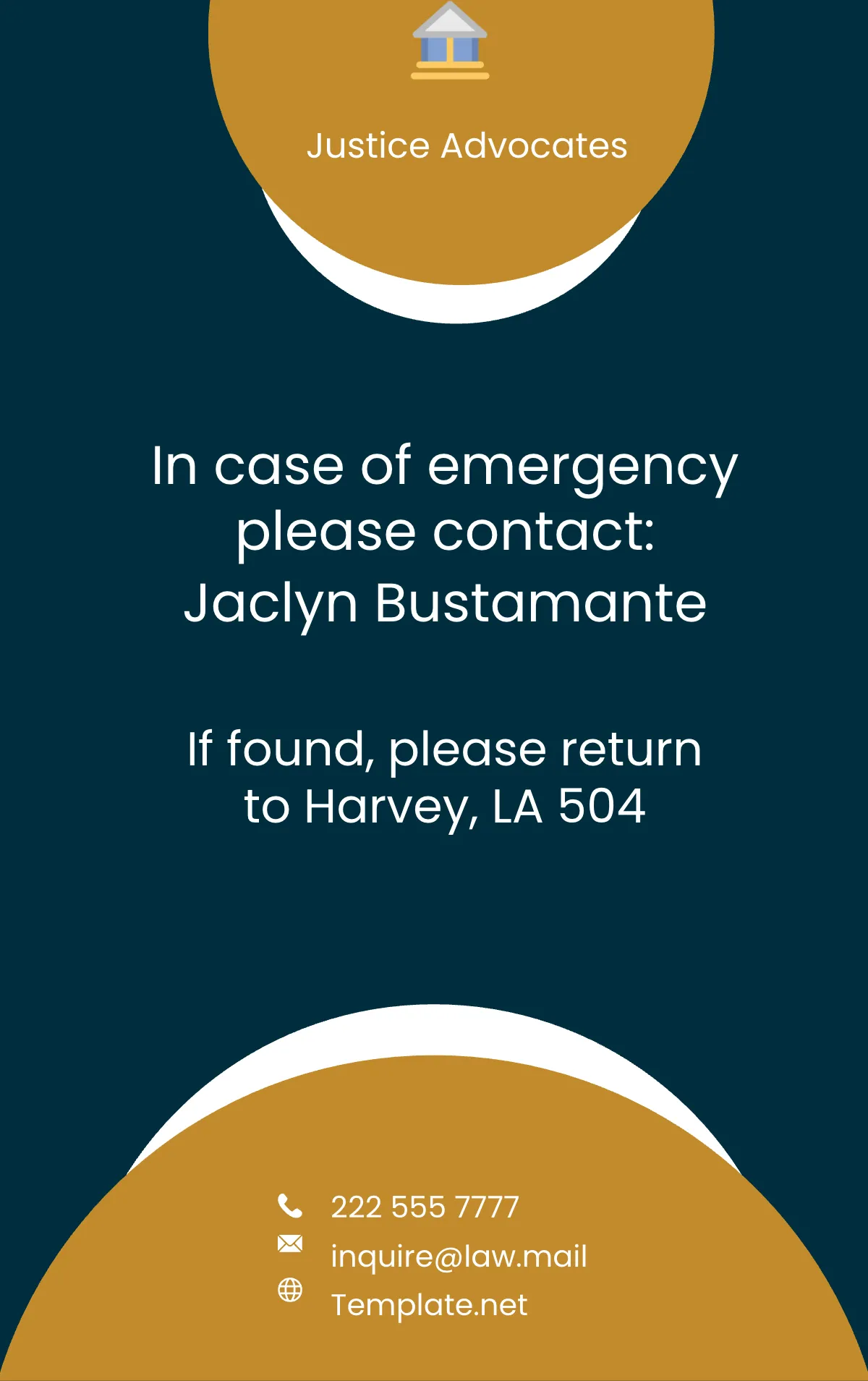 Free Law Firm Associate ID Card Template to Edit Online