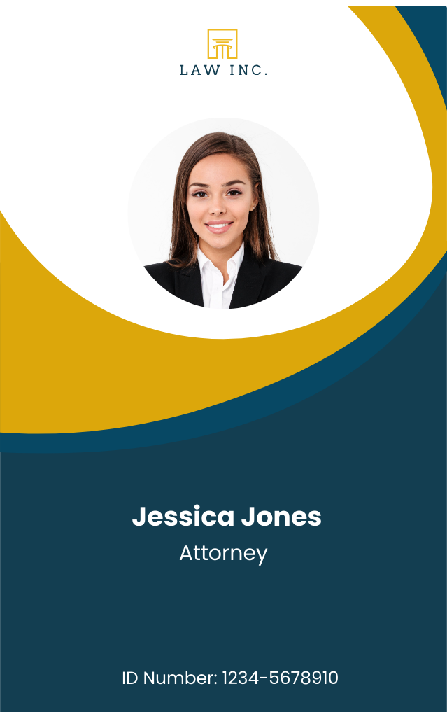 Law Firm Legal Assistant ID Card Template