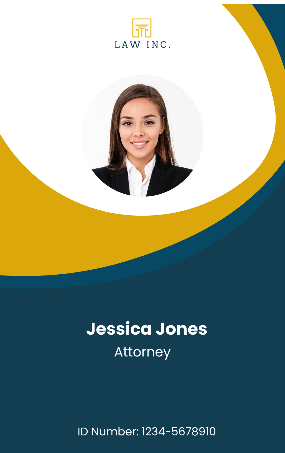 Law Firm Legal Assistant ID Card Template - Edit Online & Download