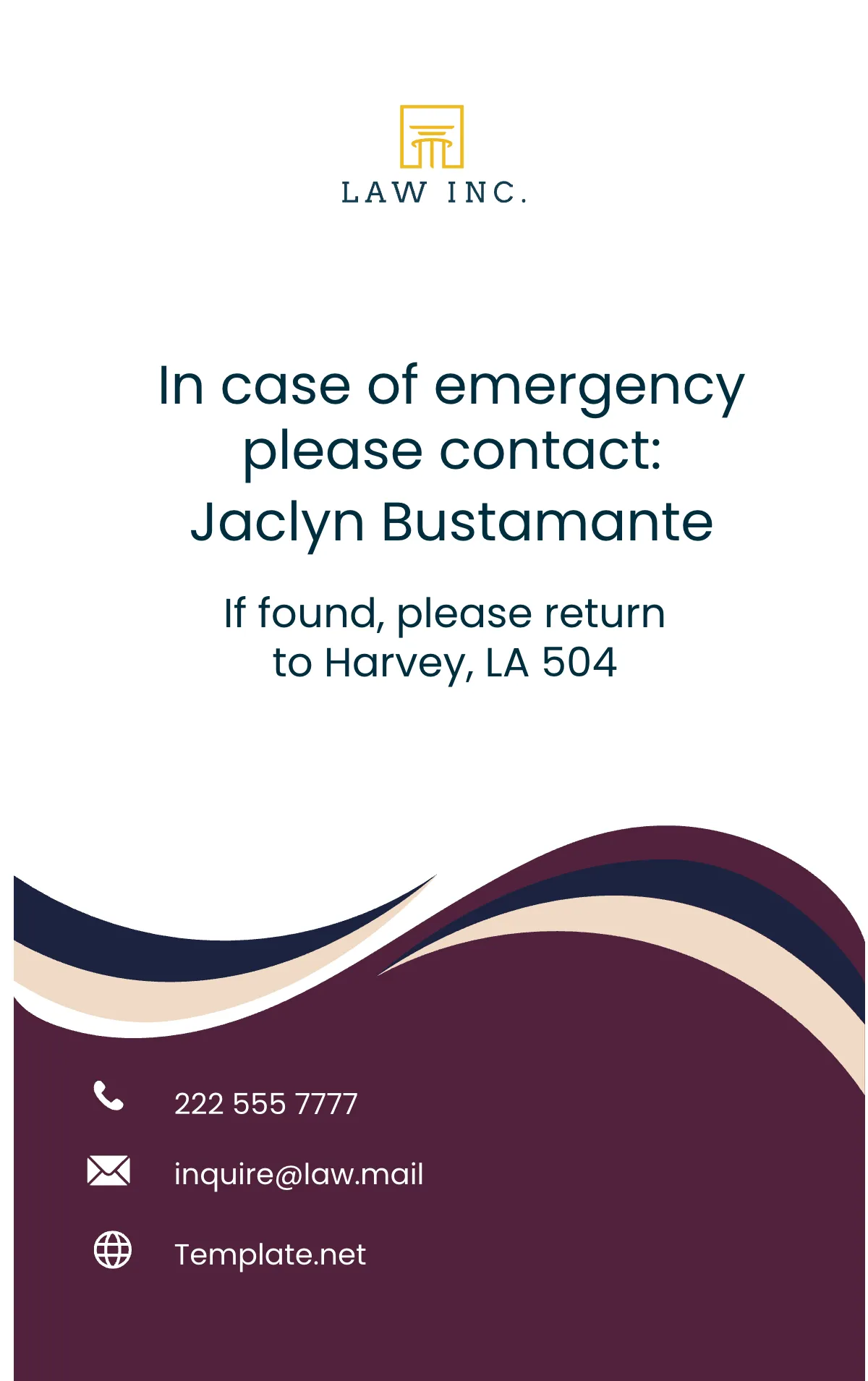 Free Law Firm Real Estate Attorney ID Card Template to Edit Online