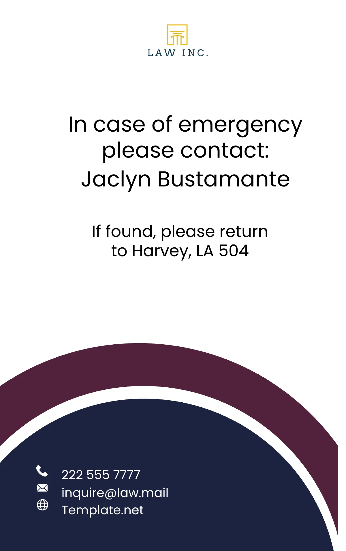 Free Law Firm Immigration Attorney ID Card Template to Edit Online