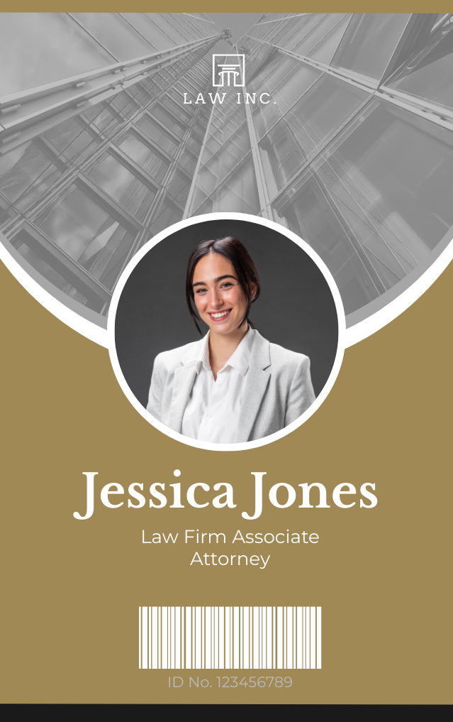Law Firm Associate Attorney ID Card Template