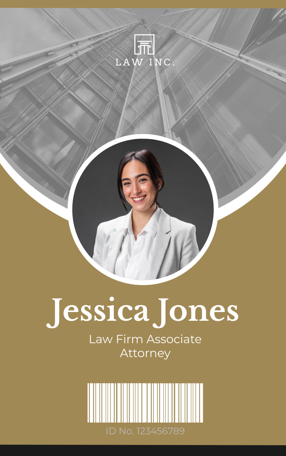 Law Firm Associate Attorney ID Card Template - Edit Online & Download