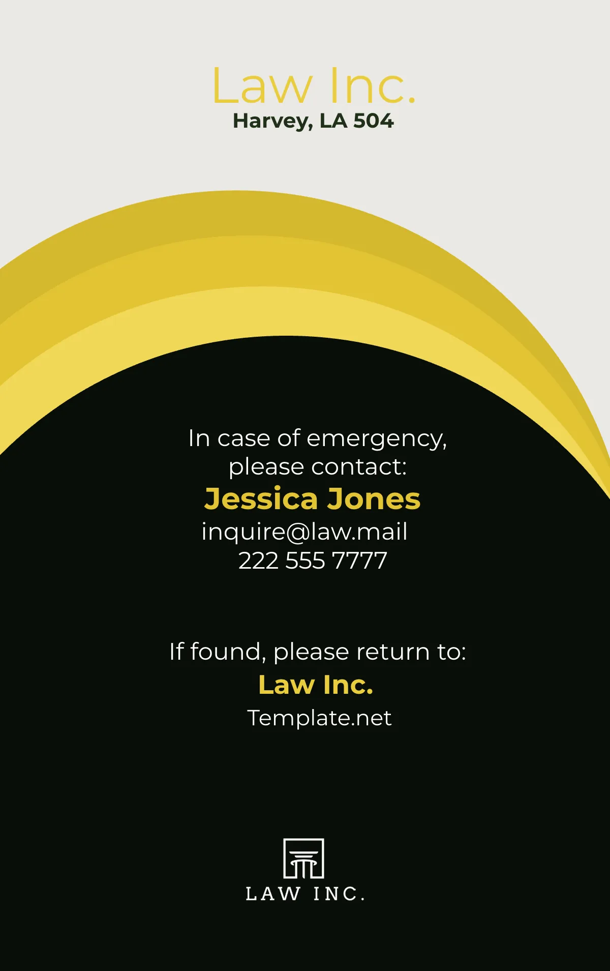 Free Law Firm Paralegal Staff ID Card Template to Edit Online