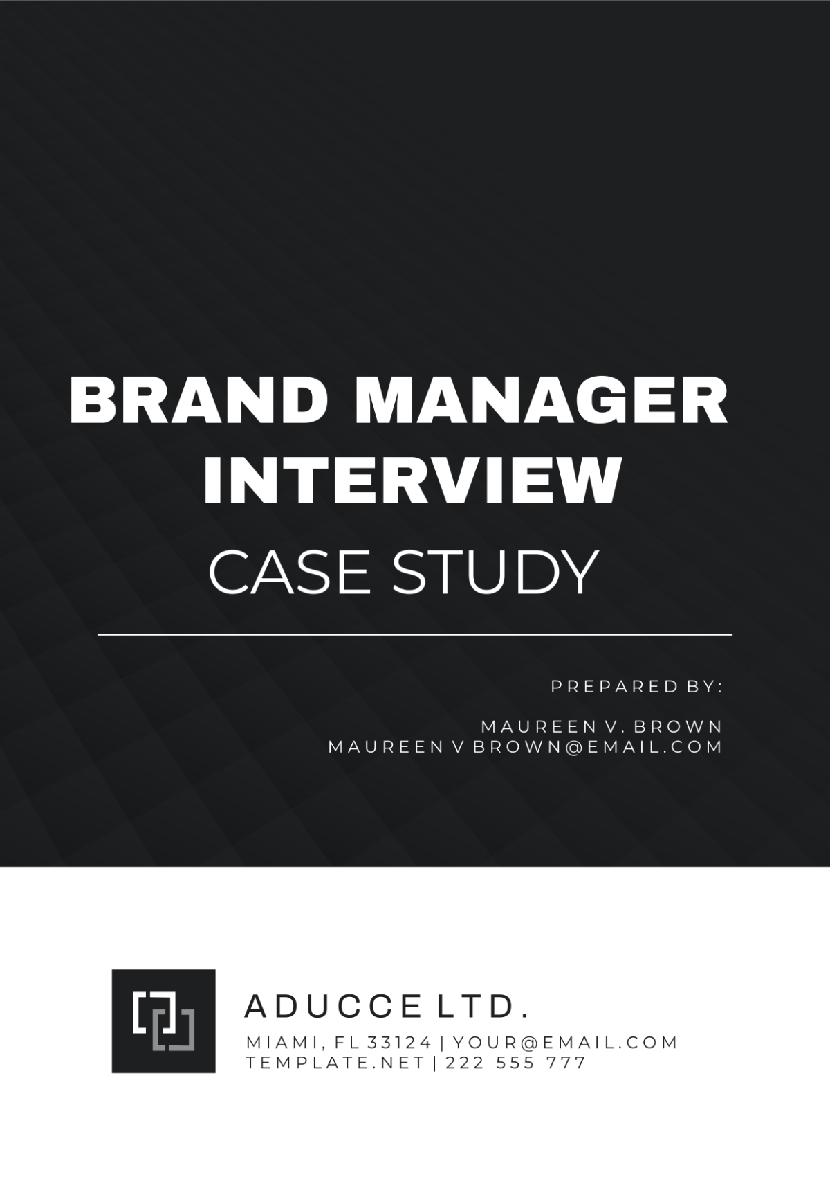 Brand Manager Interview Case Study Template