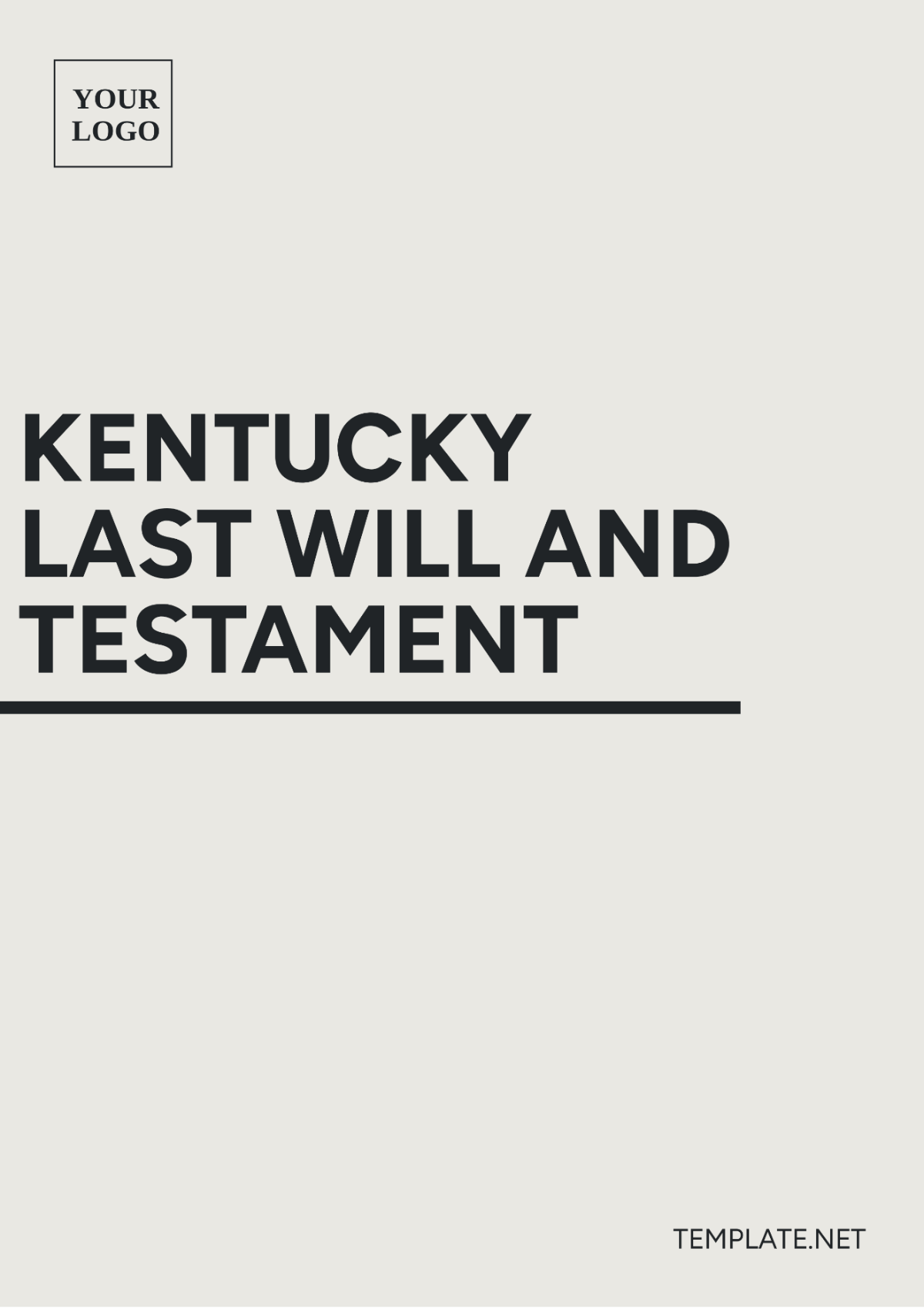 Kentucky Last Will and Testament Template