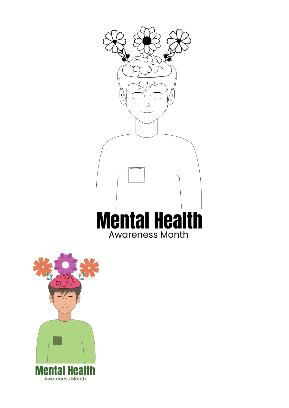 Free Mental Health Awareness Month Coloring Pages Template