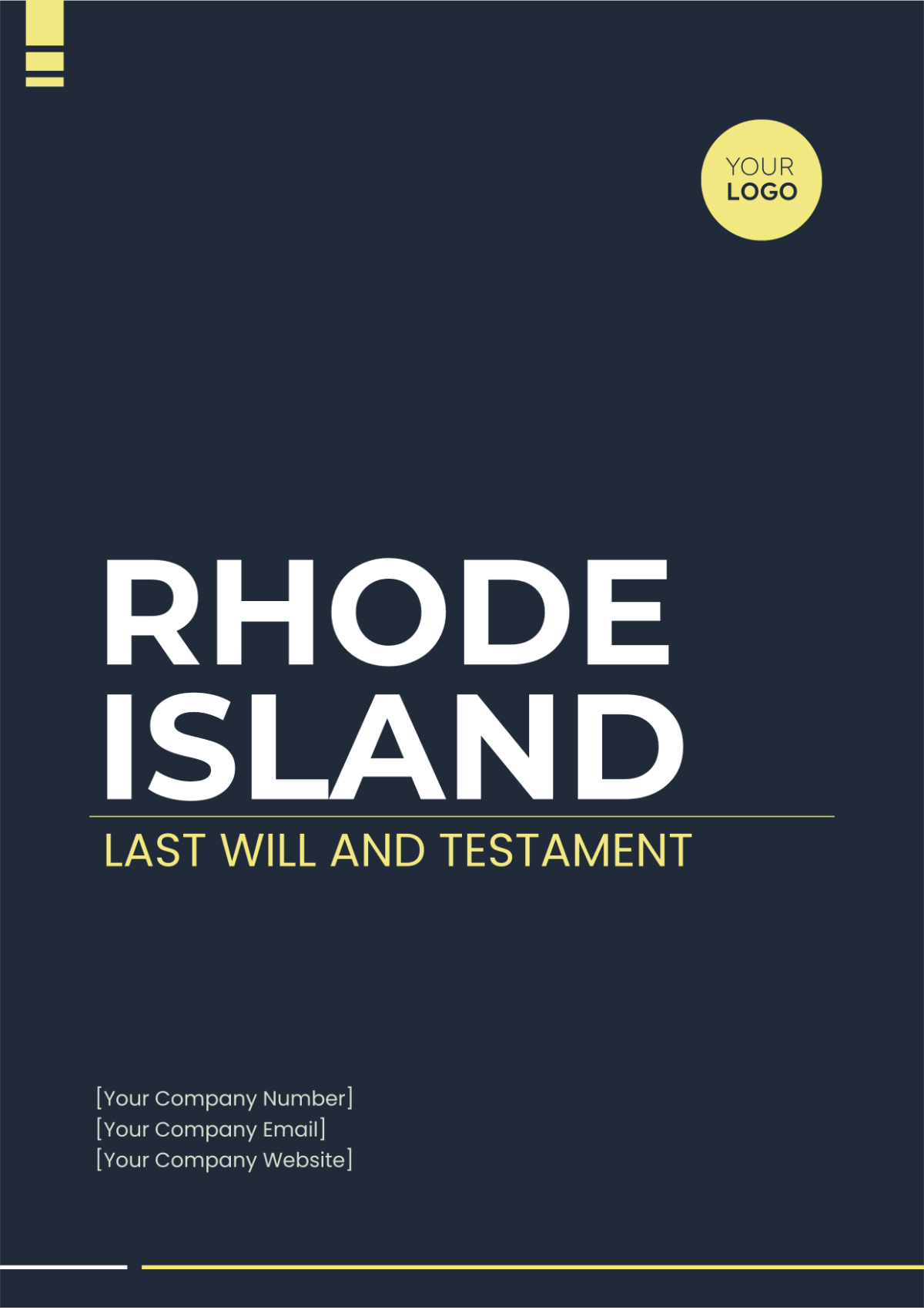 Rhode Island Last Will and Testament Template