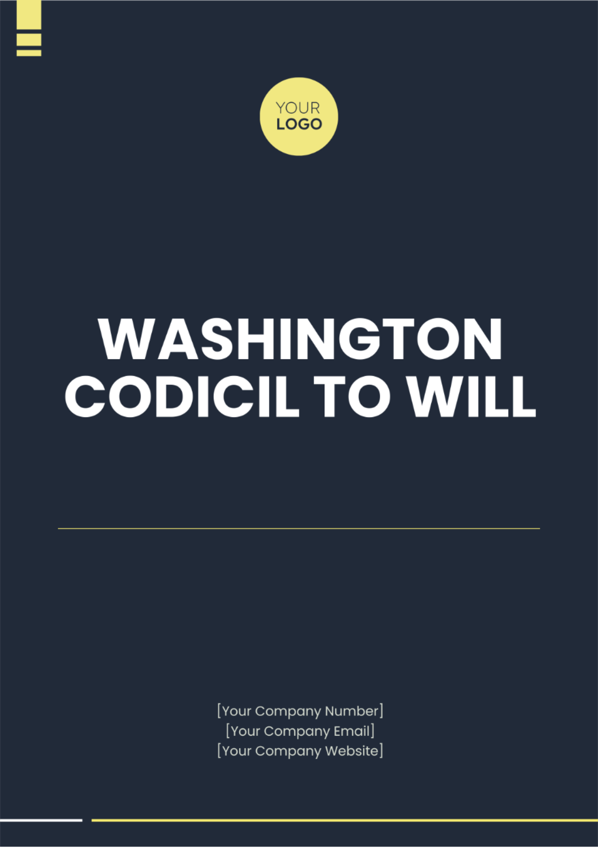 Washington Codicil to Will Template