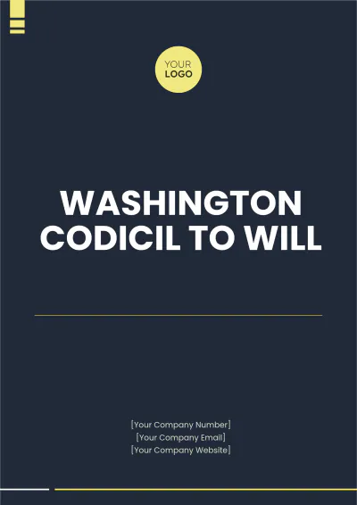 Free Washington Codicil to Will Template to Edit Online