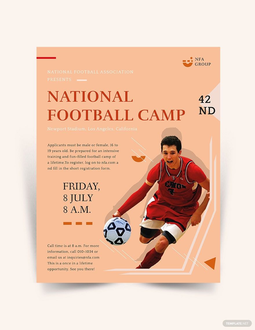 Elegant Football Camp Flyer Template