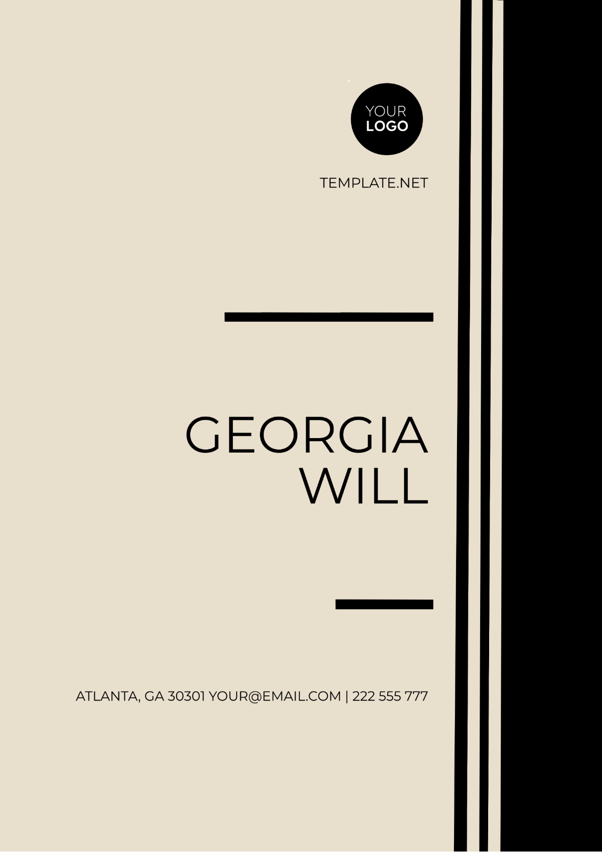 Georgia Will Template - Edit Online & Download