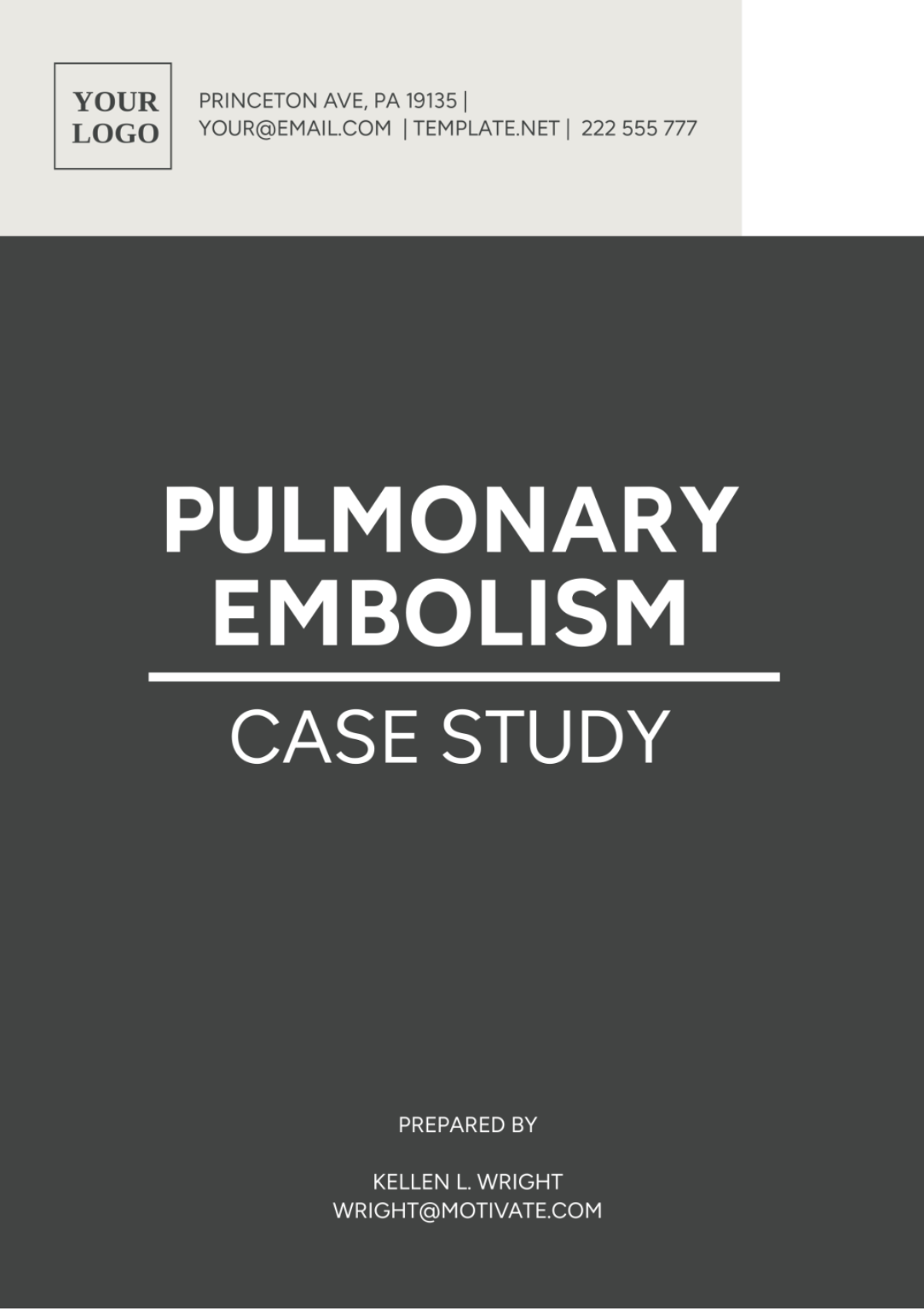 Pulmonary Embolism Case Study Template
