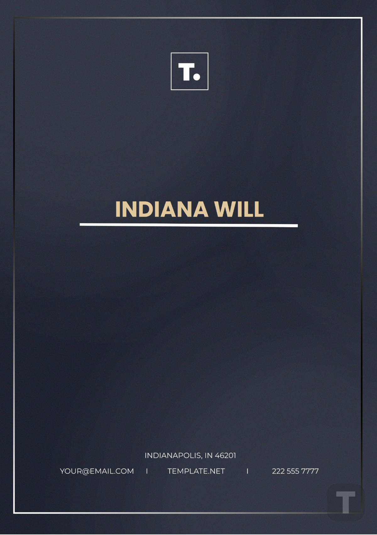 Indiana Will Template - Edit Online & Download