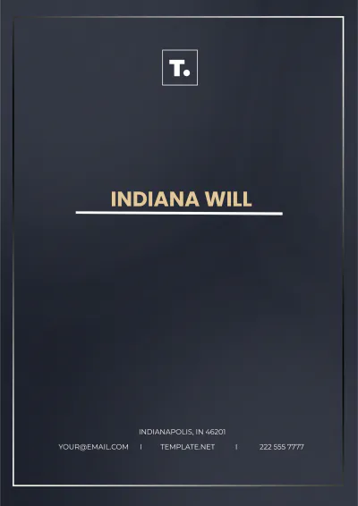 Free Indiana Will Template to Edit Online