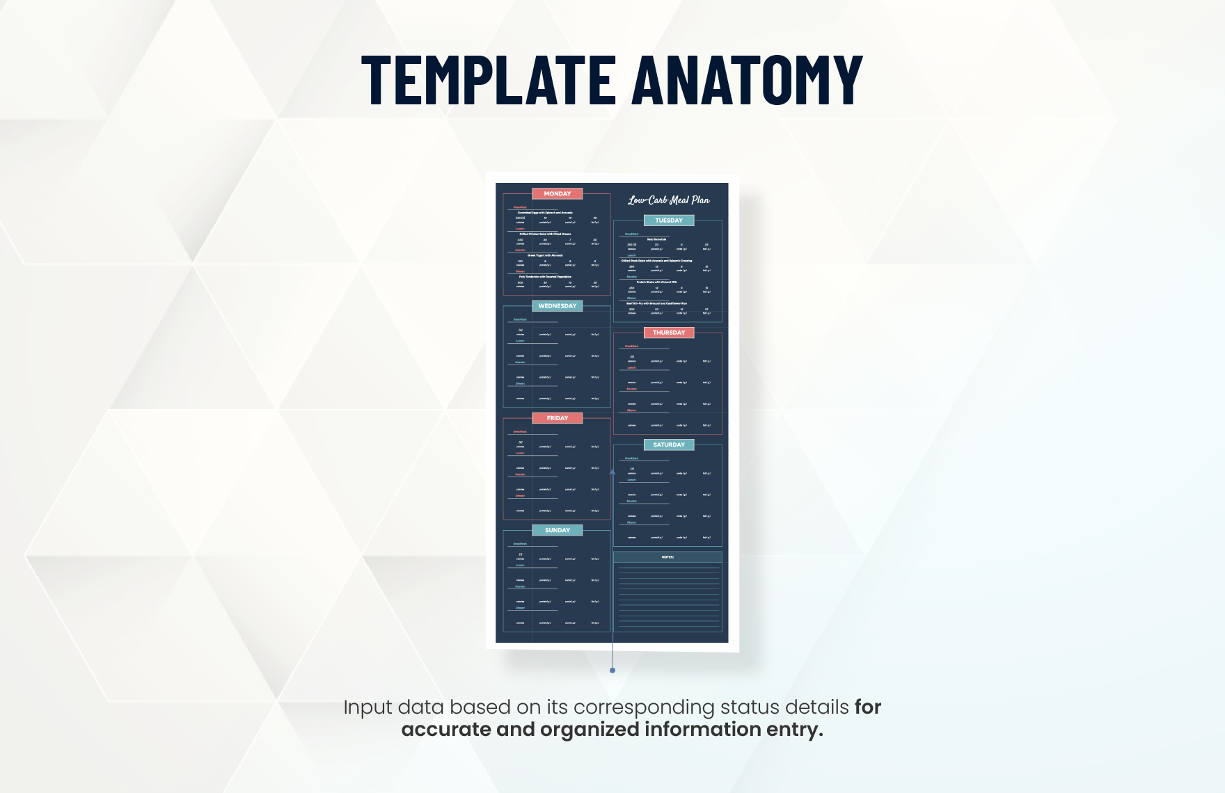 Low-Carb Meal Plan Template