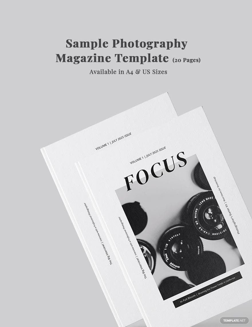 Sample Photography Magazine Template