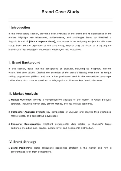 Free Brand Case Study Template to Edit Online