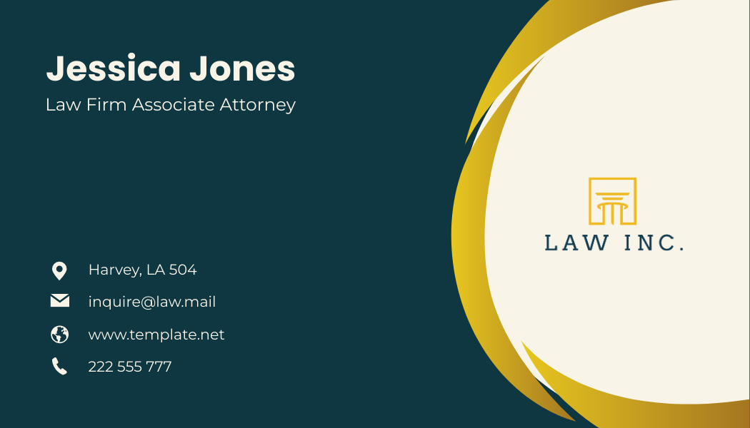 Law Firm Associate Attorney Business Card Template