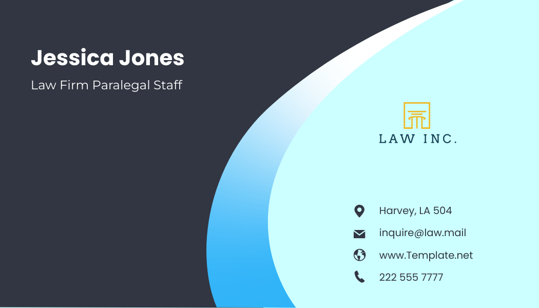Law Firm Paralegal Staff Business Card Template