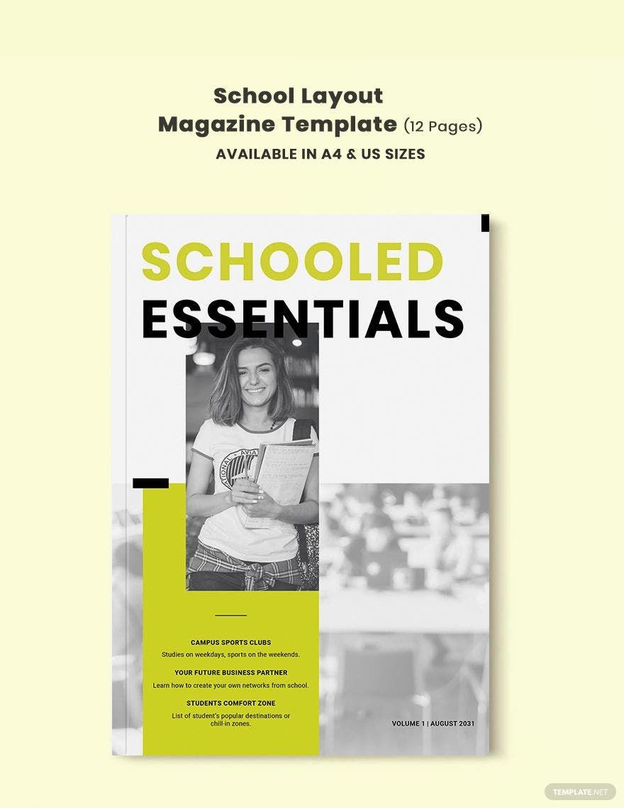 School Layout Magazine Template
