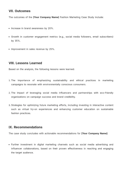 Free Fashion Marketing Case Study Template to Edit Online